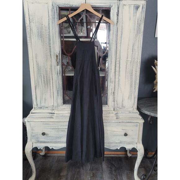 New Anthropologie Modern Black Pinafore Dress - Size 8 - Picture 5 of 6